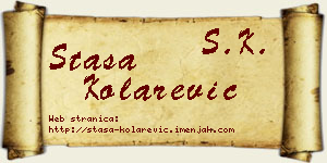Staša Kolarević vizit kartica